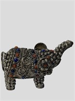 SILVER FILIGREE ELEPHANT STATUE.