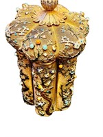 CHINESE GILT SILVER VERMEIL Filigree  CADDY