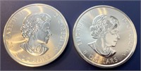 (2) 1.5 Oz. Silver Roaring Grizzly Coins (3oz