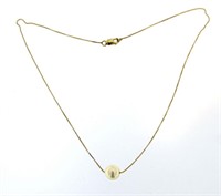 14kt Gold Tension Pearl Necklace
