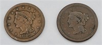 (2) 1849 & 1851 Large Cent Coins