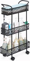 B #15 VcJta Rolling 3 Tiers Kitchen Cabinet Shelf