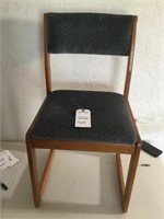 Wooden chair w/ padded seat