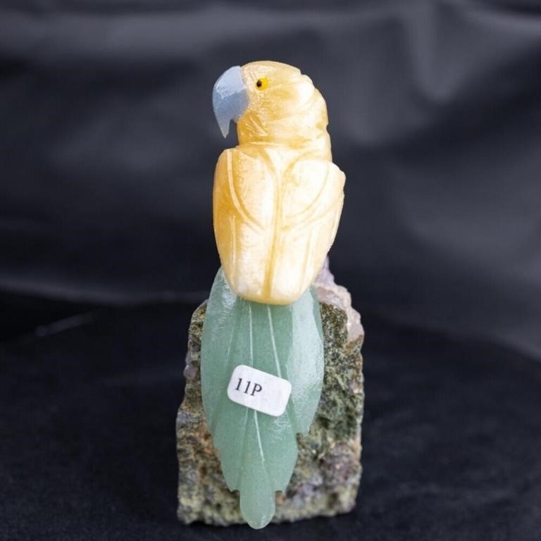 Natural Stone Handcarved Quartz Bird