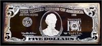 4 troy oz 1998 $5 silver proof