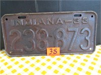 1933 IN License Plate