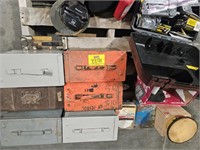 AMMO BOXES, STAPLES GUNS, GLASS SUCTION CUPS