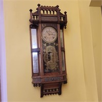 Antique "Ansonia" Hanging "Mirror Side" Clock