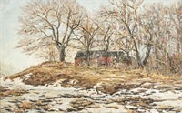 Ernest Lawson 1873-1939 Oil on Board Landscape