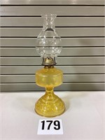 Amber / Yellow Glass Oil Lamp