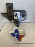 Texas Metal Sign and Texas Dish