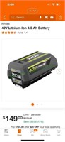 Ryobi 40 volt 4 ah battery