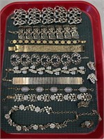 COSTUME JEWELRY 9 BRACELETS, 1 NECKLACE & EARRINGS