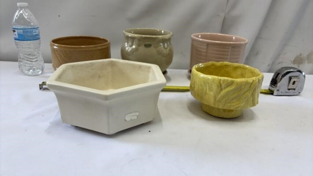 3-Vintage Haeger Stoneware Pottery Planters & 2