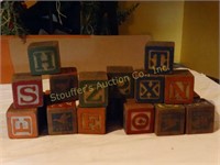 Antique wood toy blocks