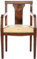 EMPIRE STYLE LEATHER SEAT ARMCHAIR