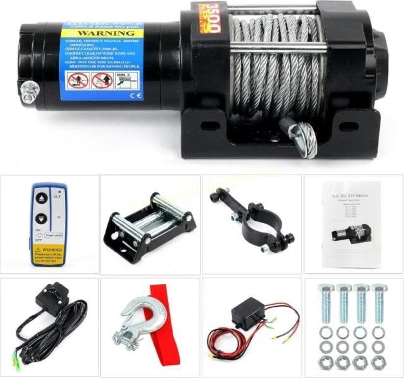 12V DC Winch 3500lbs with Roller Fairlead