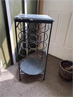Metal Wine Rack With Stone Top.
