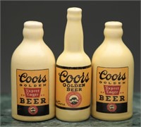 1933 Vtg Coors Golden Beer Bottle S&P Shakers