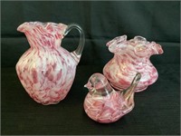 Fenton glass pink swirl