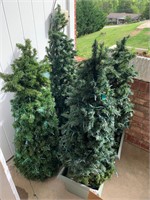 LOT OF TOPIARIES XMAS LIGHTS ON SOME