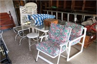 Lot, 42.5 " square patio table with umbrella,