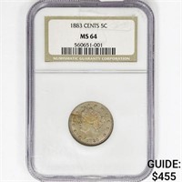 1883 Liberty Victory Nickel NGC MS64 Cents