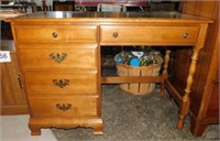 Mid Century maple student desk w/ 3 drawers -