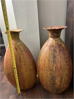 Set of 2 Metal Planters 23.5 inches tall