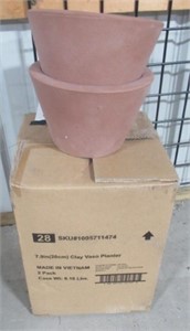 7.9" Clay Vaso planter 2-pack.