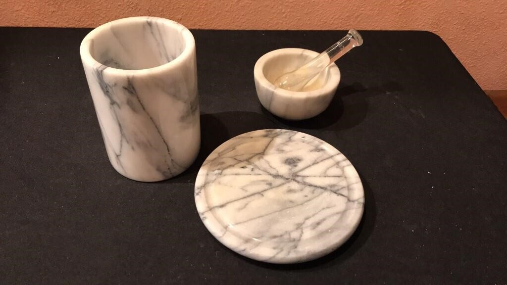 Marble Wine Cooler, Cheese Board, Mortar