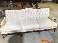 Cream Colored Victorian Style Parlor Sofa