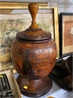 Carved Wood Canister