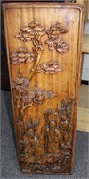 Asian Carved Wooden Relief Wall Art 35"x12½"