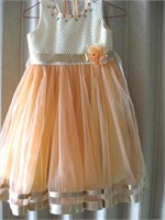 Girls Sz 28 Sleeveless Peach Party Dress