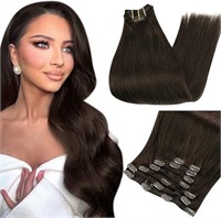 Full Shine Darkest Brown Clip in Hair Extensions