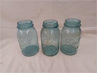 3 Blue Ball Jars #'s 7,10,11