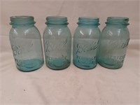 4 Blue Ball Jars #'s 2,4,5,9
