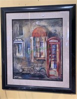 Large framed print of a English red telephone