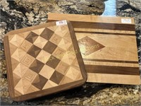 (2) Abstract Wooden Cutting Boards