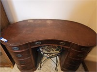 Vintage Wooden Desk with Chair