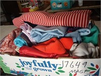 Box of Vintage/Assorted Cut Fabric Pieces