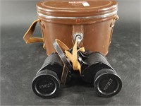 Pair of Nikon 7x35 binoculars in hard sided leathe