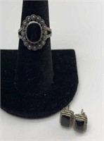 Silver Ring and Earrings