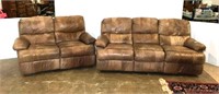 Distressed Leather Sofa & Loveseat with Recliners