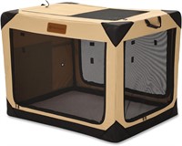 36 Inch Collapsible Soft Dog Crate  Beige