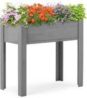 SOLIWOOD WOODEN RASIED GARDEN BED PLANTER(31X16IN