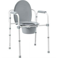 Medline Steel 3-in-1 Elongated Bedside Commode