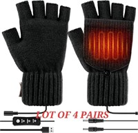 LOT OF 4 PAIRS - Kannino USB Heated Gloves for Adu