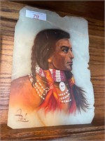 Native American Hand Painted Marble Onyx Stone